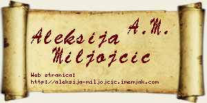 Aleksija Miljojčić vizit kartica
